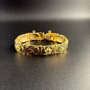 Gold Floral Link Bracelet - Women's Jewelry